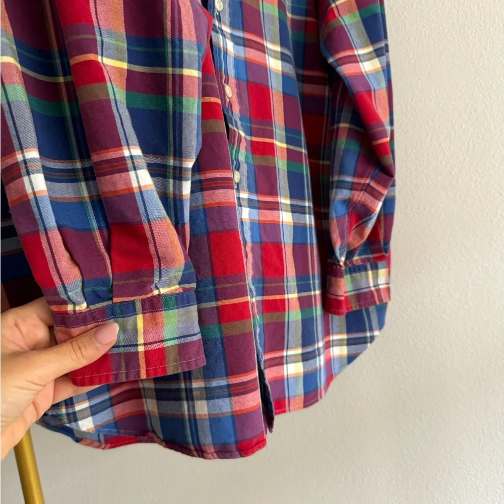 Ralph Lauren Men's Sz 2X Red Blue Plaid Classic Oxford Shirt 100%‎ Cotton